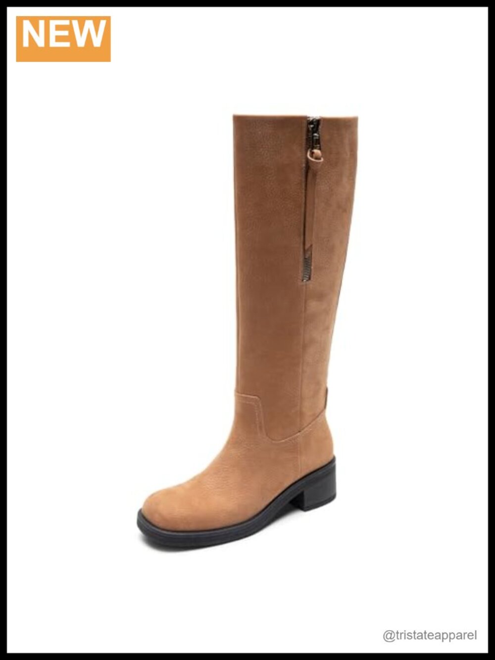 Aerosoles Morisson Knee High Block Heel Boots Leather Zip